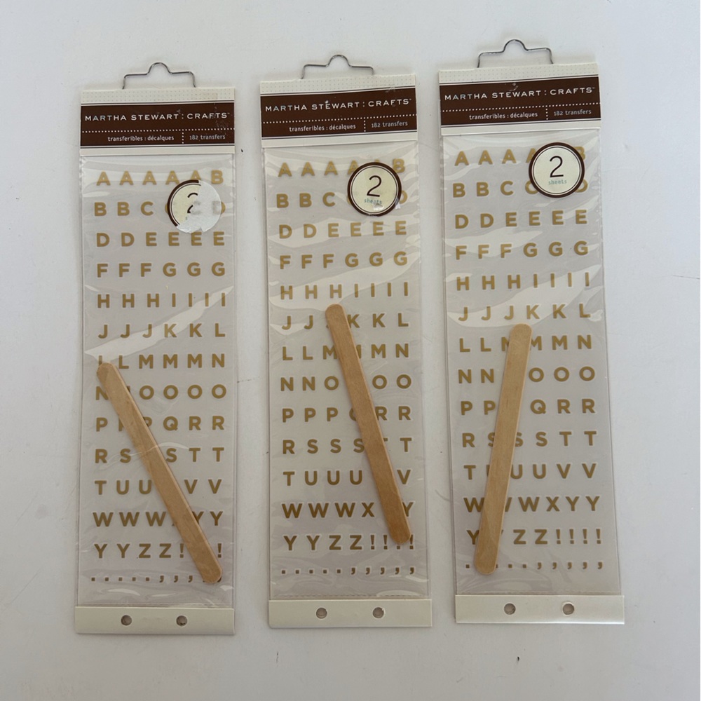 MARTHA STEWART CRAFTS RUB ON LETTERS LOT OF THREE NWT